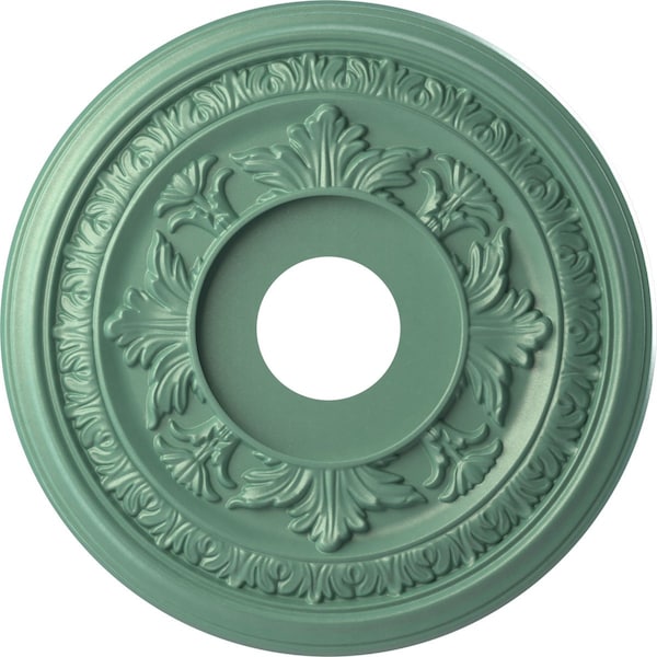 Ekena Millwork Baltimore PVC Medallion (Canopies up to 6 1/2"), 16"OD x 3 1/2"ID x 1"P, Metallic Sea Mist CMP16BAFSM - main